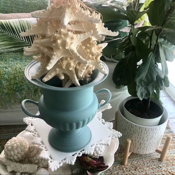 Cyndy’s Beach House Accents Vintage Ice Bucket Upcycled Beach Blue